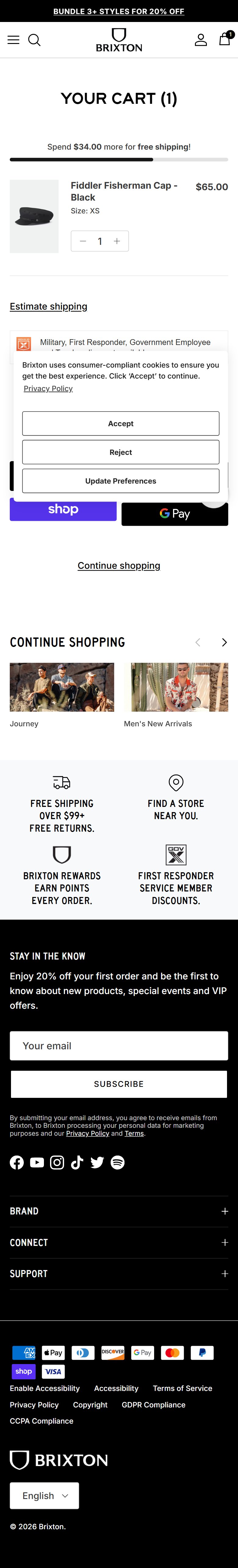 Brixton â€” Express Checkout in Cart
