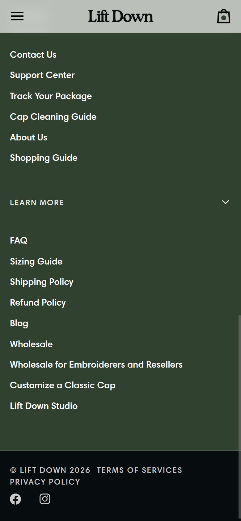 Lift Down â€” Cart Page (No Express Checkout)